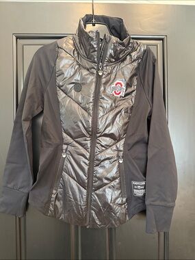 Ohio State Women's Black Quilted Hybrid Puffer Jacket